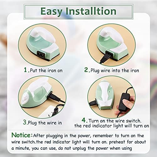 Honoson Mini Craft Iron with Charging Base Tiny,Green - Image 3