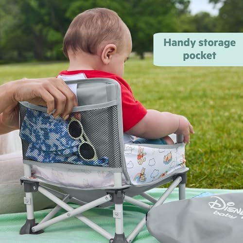 Bright Starts Disney Winnie The Pooh Pop 'N Sit Portable Booster, Indoor/Outdoor Use, Floor Seat with Feeding Tray, 6 Mos - 3 Yrs - Image 5