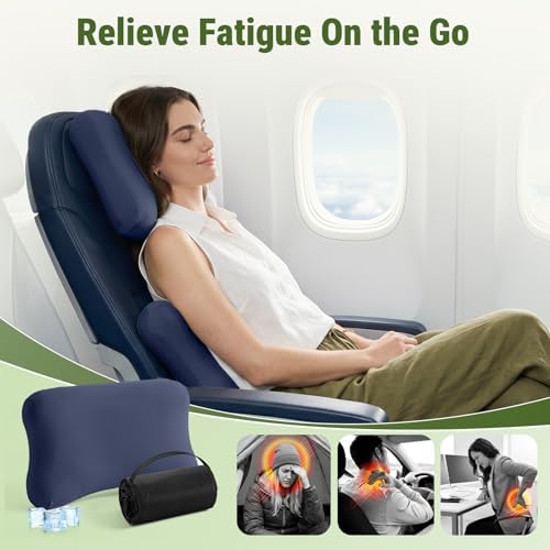 ZZ-WELL Neck Pillow for Sleeping - Memory Foam Pillows with Portable Storage Bag, Cooling Pillowcase - Soft Sleeping Pillow for Side Back Sleepers on Bed, Camping, Travel Size (Blue) - Image 4
