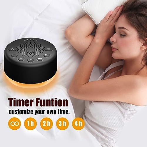 Sound Machine Easysleep White Noise Machine with 25 Soothing Sounds and Night Lights with Memory Function 32 Levels of Volume and 5 Sleep Timer Powered by AC or USB for Sleeping Relaxation (Black) - Image 4