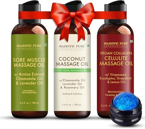 Majestic Pure Massage Oil Set, Aromatherapy Gift Kit, 3.4 Fl Oz, 3-Pack by BeautyandPersonalCare