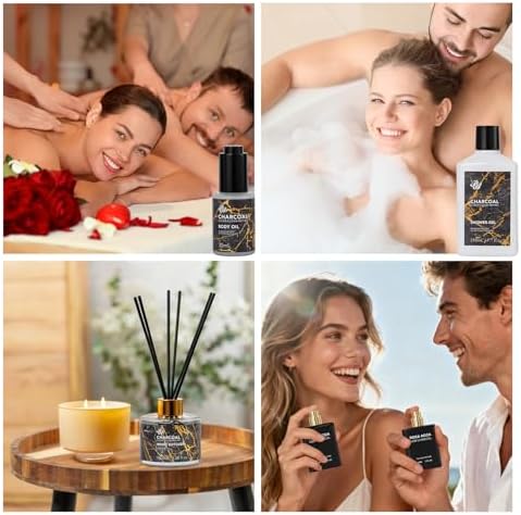35 Pcs Gifts for Women & Men, Charcoal Bath & Body Gift Basket, Spa Baskets - Image 4