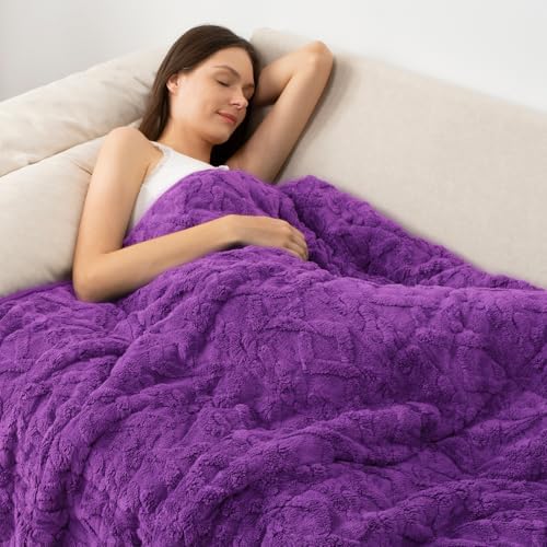Wemore Queen Weighted Blanket for Adults 20lbs 60" x 80" Dark Purple by WemoreDirect