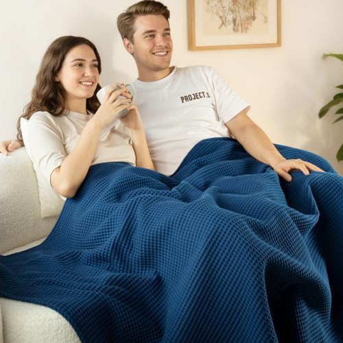Exclusivo Mezcla 100% Cotton Breathable Waffle Blanket King Size, 90"x104" - Image 3