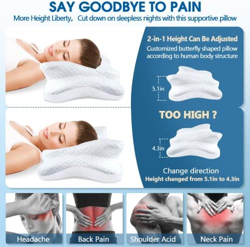 CHxxy Memory Foam Pillows, Cervical Pillow for Neck & Shoulder Pain Relief - Image 2