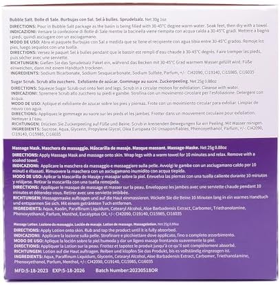 40 PCS Foot Soak, Pedicure Kit Foot Soak Set With Bubble Salt, Sugar Scrub, Massage Mask, Massage Lotion In a Box 4 Step Foot Spa Kit For Dry Cracked Feet, Tired Feet,10 Set Lavender - Image 7