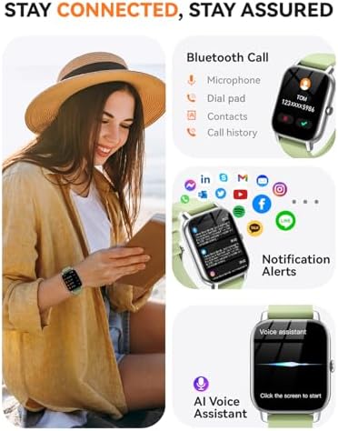 Smart Watches for Men Women, Fitness Tracker with Activity Counter/Sleep Monitor, IP68 Waterproof Smart Watch for Android iPhone iOS Compatible (Meadow Green, 1.83) - Image 2