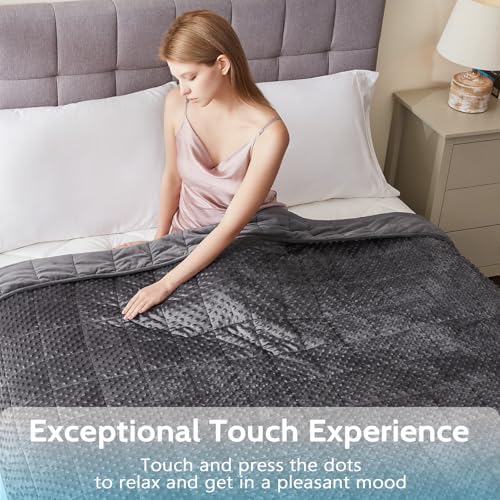 L'AGRATY Weighted Blanket - 36"x48" 5lbs Minky Dots Heavy Blanket with Glass Beads Soft Breathable for All-Season Summer Fall Winter Thick Comfort for Sleeping - Image 5