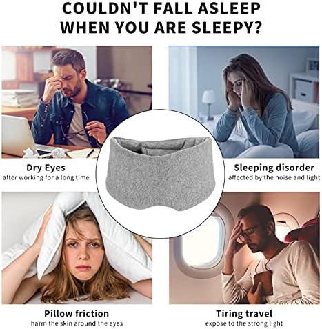SUWEISHI 2 Pack 100% Cotton Ultra Soft Sleep Mask, Zero Pressure Natural Smooth Eye Cover with Adjustable Strap, Ultimate Sleeping Aid, Blocks Light, Comfortable Blindfold for Airplane/Nap/Travel - Image 2