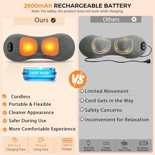 2026 Upgraded Cordless 4 in 1 Support Pillow, Triple Fusion Back Massager - Image 3