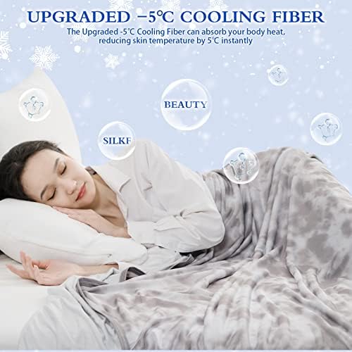 CHOSHOME Cooling Blanket Queen Size, Double Sided Cold Effect Arc-Chill Q-Max>0.5 Cooling Blankets for Hot Sleepers and Night Sweats, Lightweight Cold Breathable Summer Blanket, 90" x 90", Grey - Image 2