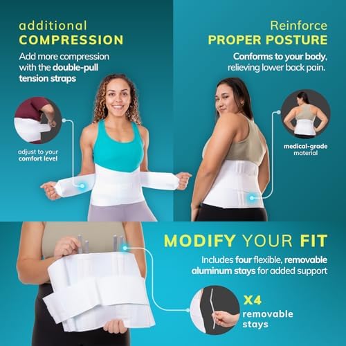 BraceAbility Plus Size 3XL Bariatric Back Brace - XXXL Big and Tall Lumbar Support Girdle for Obesity Lower Back Pain in Extra Large, Heavy or Overweight Men and Women (Fits 55"-61") - Image 3