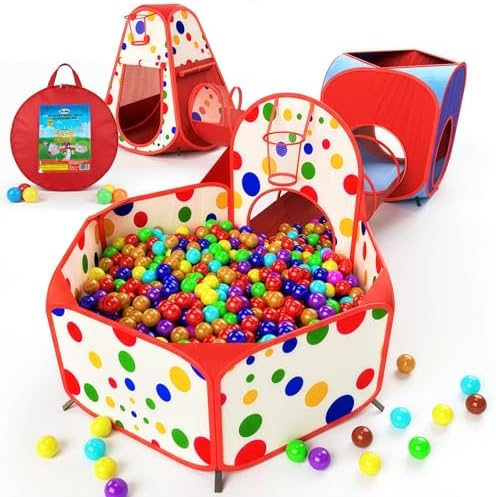 Playz 5pc Pop Up Play Tent and Crawl Through Tunnels for Kids w/Carry Bag by Playz