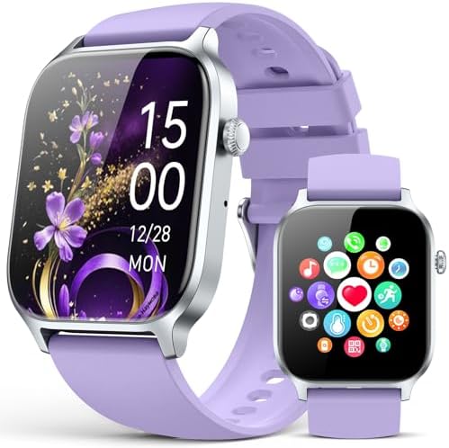 Smart Watches for Women Men, Fitness Tracker Watch with 110 Sports Modes, Step Counter/Sleep Monitor/Pedometer, IP68 Waterproof, Bluetooth Call & Music Control Smartwatch for iPhone/Android,Pueple by PayBay