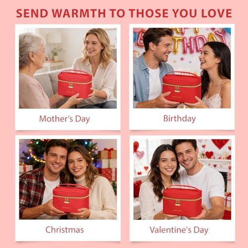 25 Pcs Mother's Day Gift, Red Rose Bath & Body Gift Basket Set for Women, Hydrating Skin Care Set, Home Spa Self Care Gifts, Cosmetic Bag, Necklace, Christmas, Birthday, Anniversary - Image 6