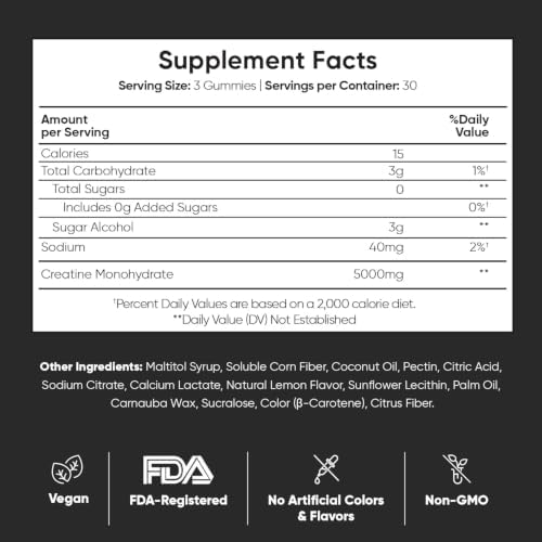 WeightWorld Sugar Free Creatine Monohydrate Gummies 5g | 90 Ct, 30 Servings - Image 7