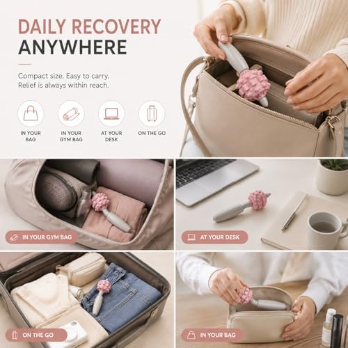 VibeRoll Mini Massage Tool for Trigger Point Relief, Handheld Muscle Roller Stick for Neck, Legs, Arms & Back, Portable Deep Tissue Recovery Tool - Image 5