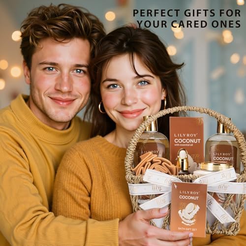Coconut Spa Gifts Set - 7Pcs Moisturizing Spa Gift Basket for Women & Men - Image 7