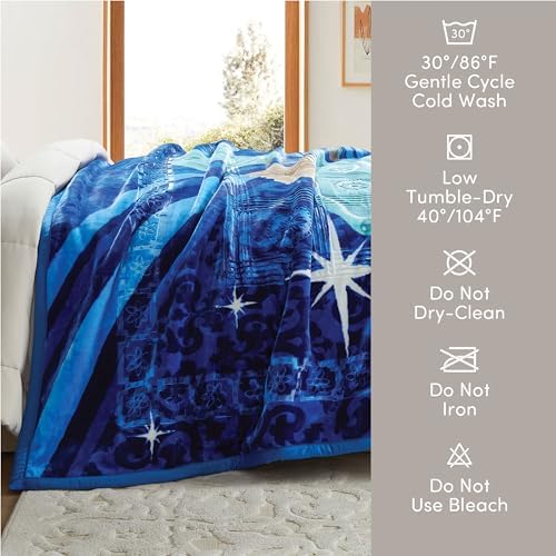 Nestl Korean Mink Blanket Queen Size - 9 Lbs Velvet Fleece Korean Blanket - 2 Ply Warm & Thick Winter Blanket - Wrinkle & Fade Resistant - 79 x 94 Inches (Blue) - Image 6