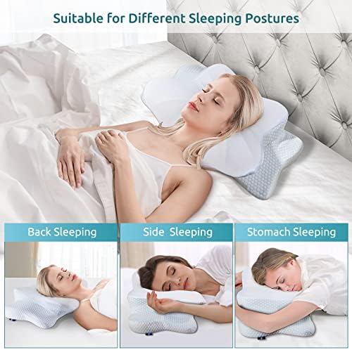 DONAMA Cervical Pillow for Neck and Shoulder,Contour Memory Foam Pillow,Ergonomic Neck Support Pillow for Side Back Stomach Sleepers with Pillowcase - Image 4