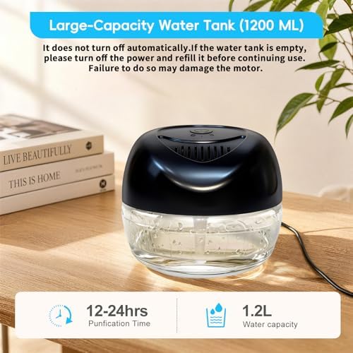 Water Based Air Purifier with Essential Oil Diffuser Pack, Air Washer with 7 Color LED Night Light, Air Revitalizer Includes 6x10ml Essential Oil Aroma Diffuser for Home, Office, Pet - Image 6