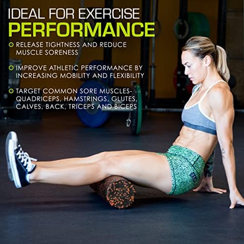 ProsourceFit High Density Foam Rollers 12 - inches long,Firm Full Body Athletic Massage Tool for Back Stretching, Yoga, Pilates, Post Workout Muscle Recuperation, Black/Orange - Image 6