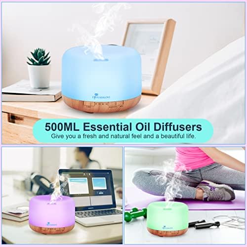 Diffuserlove Diffuser Essential Oil Diffusers 500ML Remote Control Aroma Diffuser Cool Mist Aromatherapy Diffuser with Mute Design, Timer and Auto Shut-Off for Office Living Room Yellow - Image 4