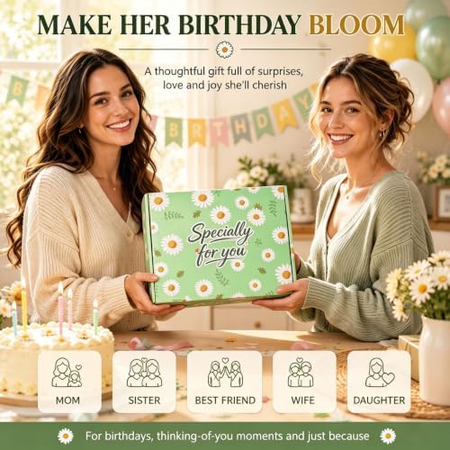 Birthday Gifts for Women, Daisy Self Care Gift Baskets for Women - Image 2