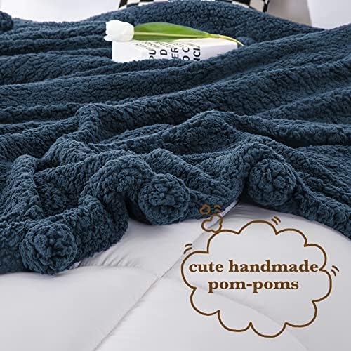 LBRO2M Sherpa Fleece Bed Blanket Super Soft Plush Warm Throw Queen 90"X90" - Image 4
