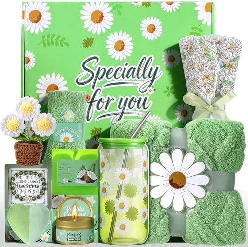 Birthday Gifts for Women, Daisy Self Care Gift Baskets for Women by Fesveoke