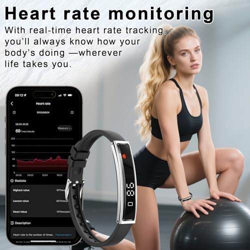 Efolen Smart Bracelet for Women,Ultralight Fitness Tracker Smart Wristband with Heart Rate/Blood Oxygen/Sleep Monitor/Pedometer,Slim Smartwatch for Android iPhone,Activity Tracker,2 Band,Silver - Image 4
