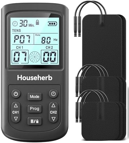TENS Unit Muscle Stimulator for Pain Relief, EMS Massager, Dual Channel by Househerb