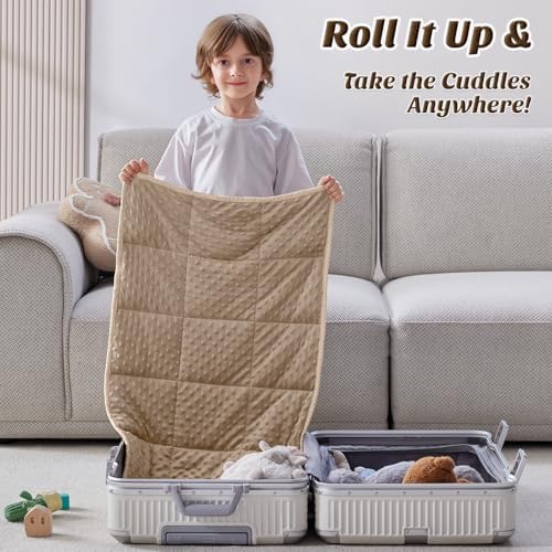 anfie Weighted Blanket(30"x40" 2lbs) Weighted Blanket Cooling Blanket for Resting,Throw Size Breathable Blanket with Premium Glass Bead(Khakil) - Image 4