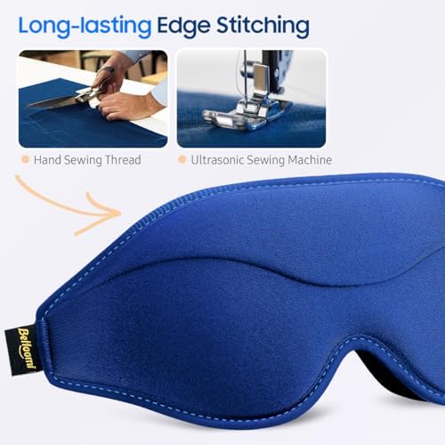 BeHoomi Sleep Mask, 2 Packs Premium Eye Mask for Sleeping, Total Blackout, Superior Soft Comfort, Upgraded 3D Ergonomic Designed Sleeping Mask for Home, Office, Travel, Meditation, Yoga, Blue & Pink - Image 6