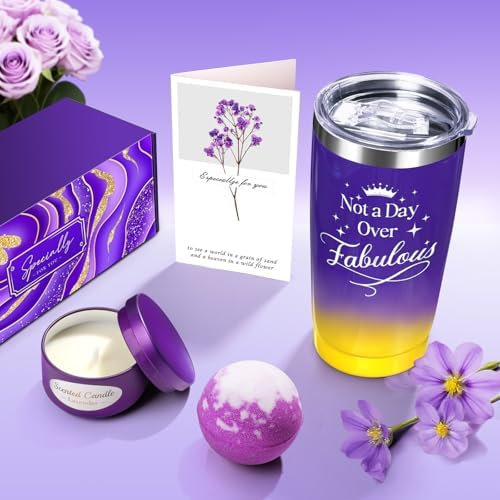 Christmas Birthday Gifts Set for Women Purple Self Care Spa Gift Basket Set - Image 5