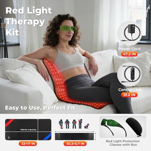 33"x17" Red Light Therapy Mat, 480 LEDs Infrared Light for Pain Relief - Image 7