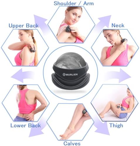 Massage Roller Ball, Tight and Sore Muscles Relief, Manual Massager, Alleviating Shoulder, Arms, Back, Legs, Calves or Muscle Tension - Gray - Image 4