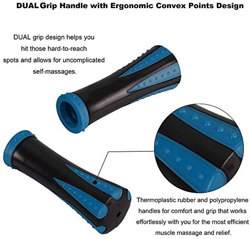YANSYI Professional 9-Roller Deep Tissue Massage Stick - Portable Muscle Recovery Roller for Athletes, Relieves Post-Workout Soreness & Leg/Back Pain - Portable Physio Tool (Blue 1) - Image 4