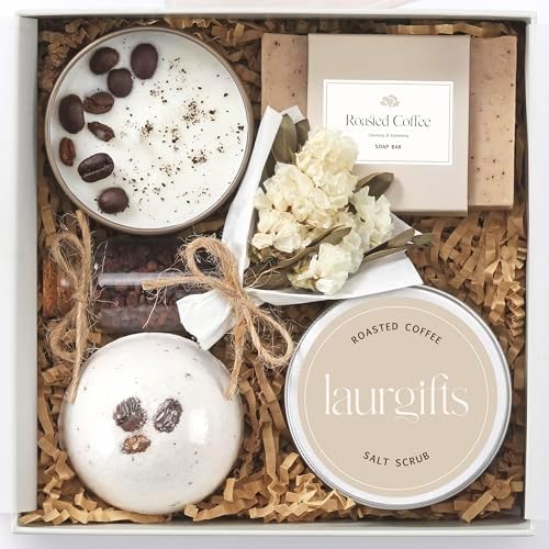 Coffee Gift Basket for Women – Spa & Self Care Gift Set for Coffee Lovers, Relaxing Birthday Present for Her, Mom, Wife, Sister or Friend by LaurGifts