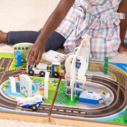 Melissa & Doug Take-Along Airport Wooden Play Set with Vehicles - Image 6