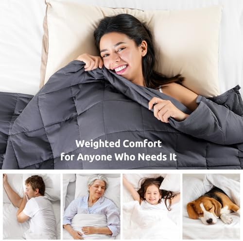 Sivio Cotton Weighted Blanket for Adults, Twin Size 48"x72" 12 lbs - Image 3