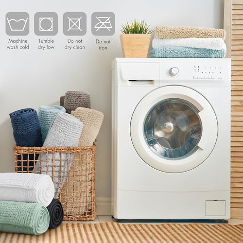 Madison Park Splendor Reversible 100% Cotton Bath Rug, 21 x 34, Grey - Image 6