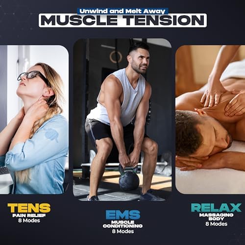 NEOCARBON TENS Unit Muscle Stimulator, Pulse Massager Machine, Black - Image 3