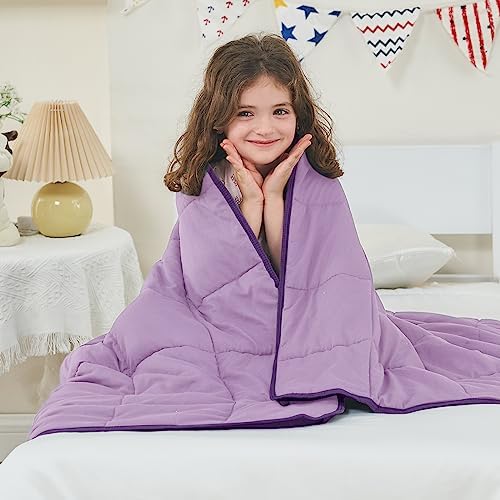 yescool Weighted Throw Blanket 7lbs, 41" x 60", Purple - Image 6
