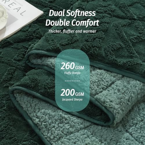 Wemore Cozy Weighted Blankets for Sleep Queen 60" x 80" 15 lbs Dark Green - Image 2