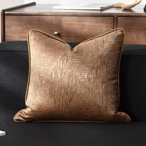 Designer Brown Abstract Texture Throw Pillow Cover, Luxury Pillow Cover for Modern & Classic Home Decor, 18x18 Inch (Single Pack) - Image 5