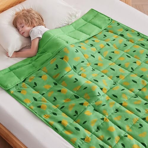 anfie Weighted Blanket(36"x48" 3lbs) Weighted Blanket Cooling Blanket for Resting,Throw Size Breathable Blanket with Premium Glass Bead(Lime Green) by anfie