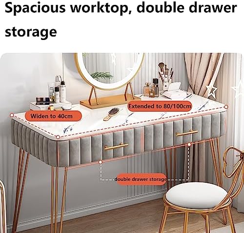 Vanti Dressing Table with Mirror and LED Stool, Integrated Makeup Toiletry Set, Stylish Makeup Desk for Bedroom, Modern Beauty Station - Image 5