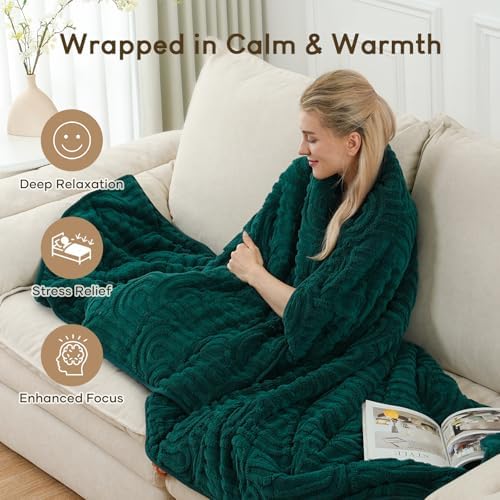 Cottonblue Jacquard Weighted Blanket for Adults 15lbs Twin Size Bed 48"x72" - Image 6
