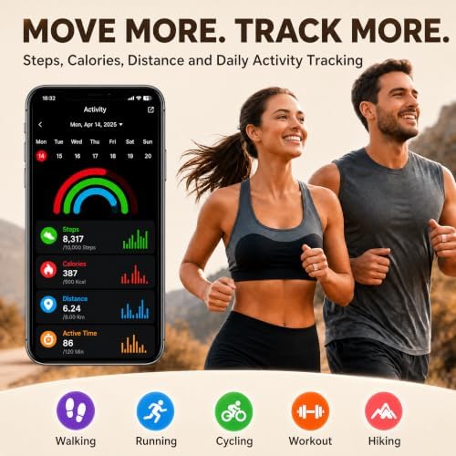 Frosted Glitter Smart Ring, Fitness & Health Tracker for Women Men - Image 6
